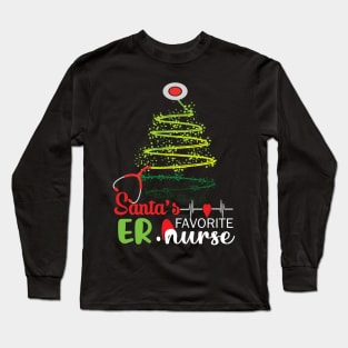 Santa's Favorite Er Nurse.. Er Nurse christmas gift Long Sleeve T-Shirt